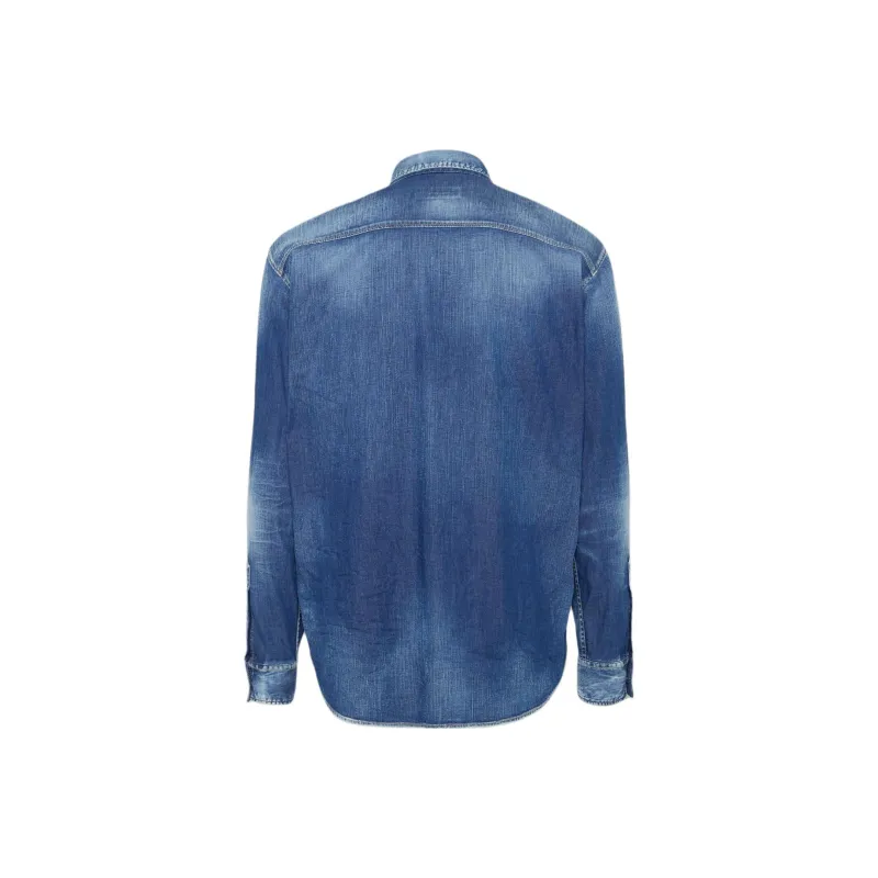 Dsquared2 Light Wash Relax Dan Worker Pocket Shirt-1