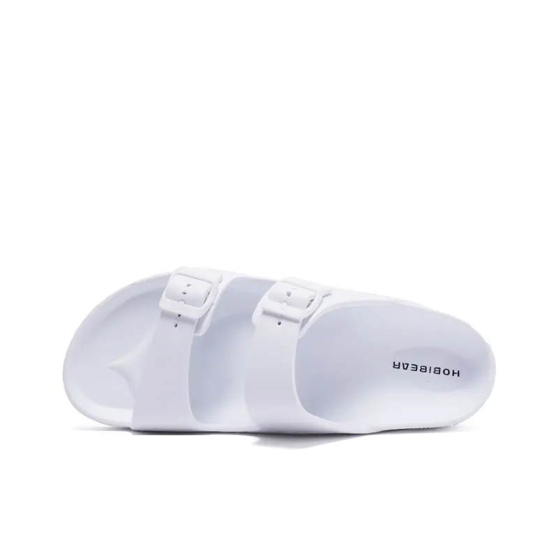 HOBIBEAR Slip Resistant Odor Resistant Abrasion Resistant Slide Slippers Men's White-3