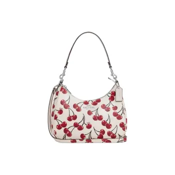 COACH Teri Cow Leather Pochette Shoulder Bag Regular Women's White & Russet
