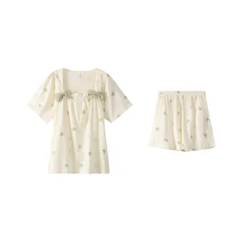 XUANZHITING Pajama Set Women's Light Yellow