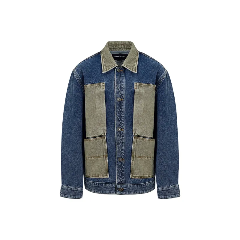 URBAN REVIVO Denim Jacket Men's Blue-0