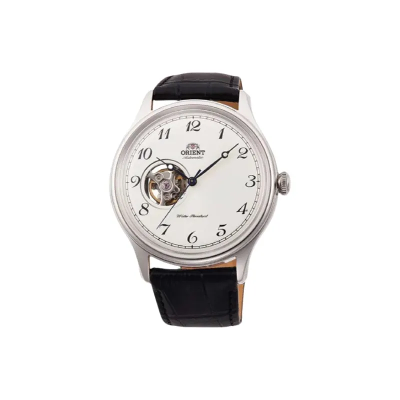 ORIENT Automatic/Manual Mechanical Movement Leather Watch Bands Watch 43mm Unisex White Dial-0