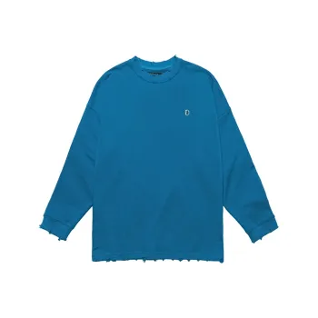 UNVESNO Crew Neck Loose Fit Regular Sweatshirt Unisex Blue