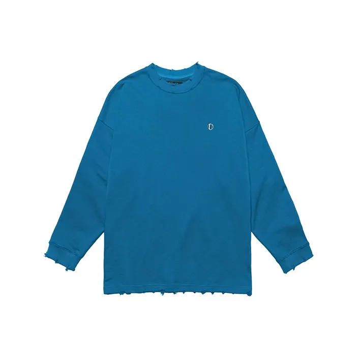UNVESNO Crew Neck Loose Fit Regular Sweatshirt Unisex Blue-0