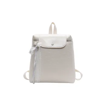 HCXK PU Premium Textured Niche Cute Fashion Large Capacity Backpack Regular Women's White/Black/Pink/Silver