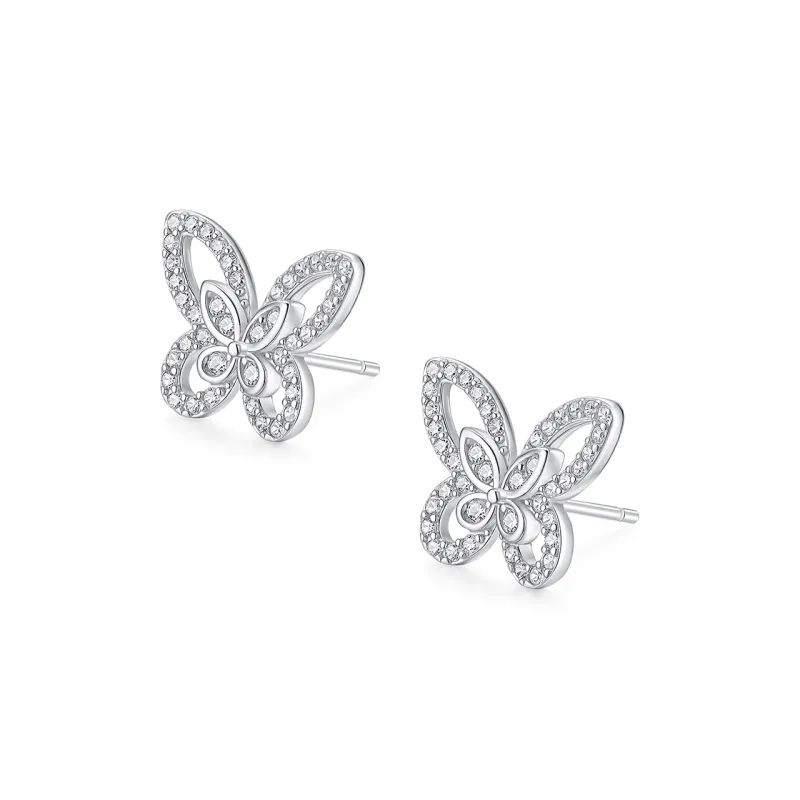 KADER 925 Sterling Silver Stud Earrings Women's Silver-1