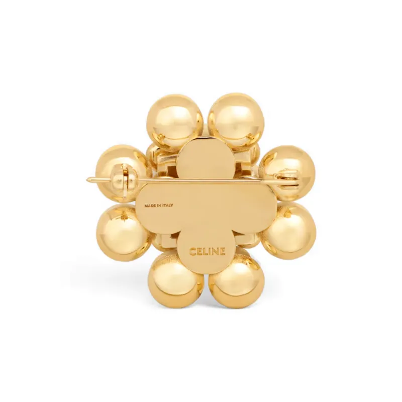 CELINE Les Perles CELINE Brooch In Strass Resin Pearls Brass With Gold Finish And Steel-2
