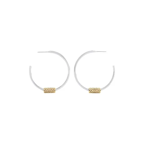 COACH Brass Plated, Cubic Zircon, Titanium Post Earrings Women's Silver