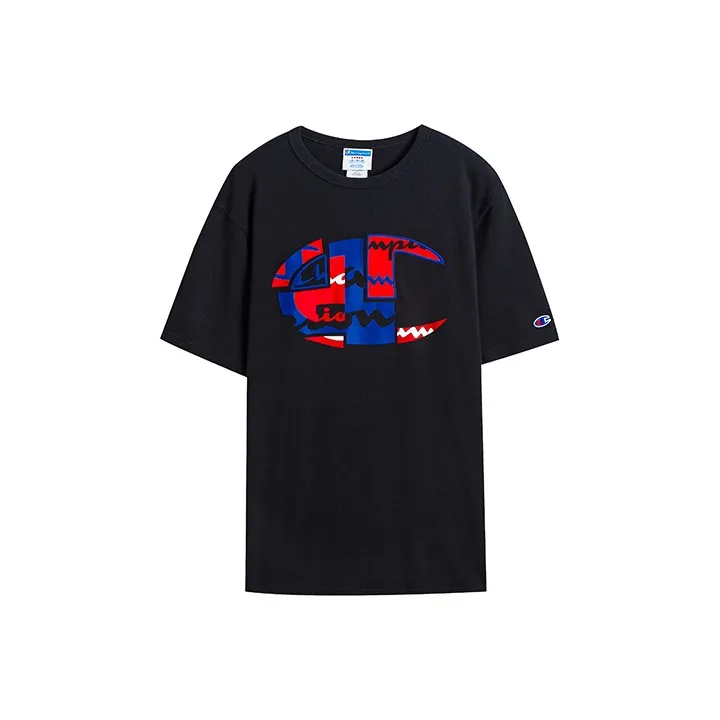Champion Straight T-Shirt US Version Unisex Black-0