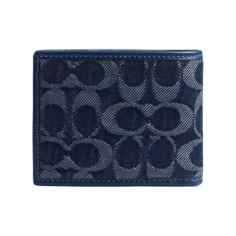 COACH Classic Denim Wallet Men's Blue-1