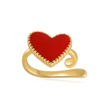 LELOUP 18K Gold Plated Copper Clip On Earrings Women's Red