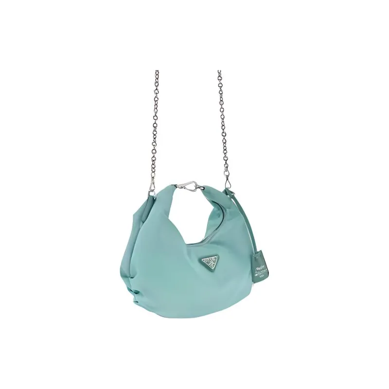 PRADA Genuine Leather Shoulder Bag Women's Blue-2