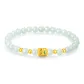 Bamboo Fu Small Round Pendant Solid Gold Beaded Bracelet