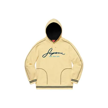 Supreme Contrast Embroidered Hooded Sweatshirt