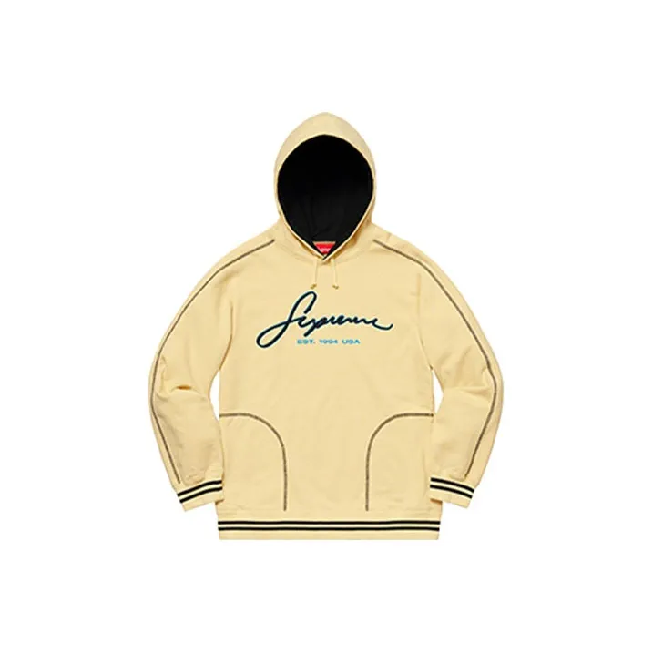 Supreme Contrast Embroidered Hooded Sweatshirt-0