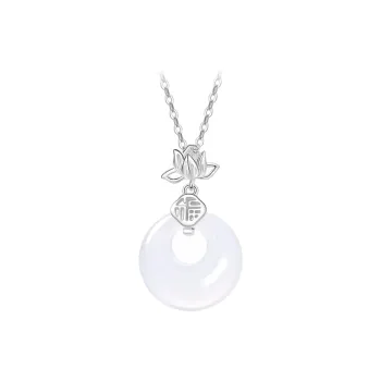 PUTUOSHANWENCHUANG Chalcedony Jade Necklaces Women's
