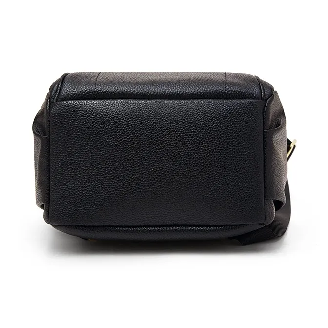 Old Man's Head Top Grain Cow Leather Backpack Women's Black-5