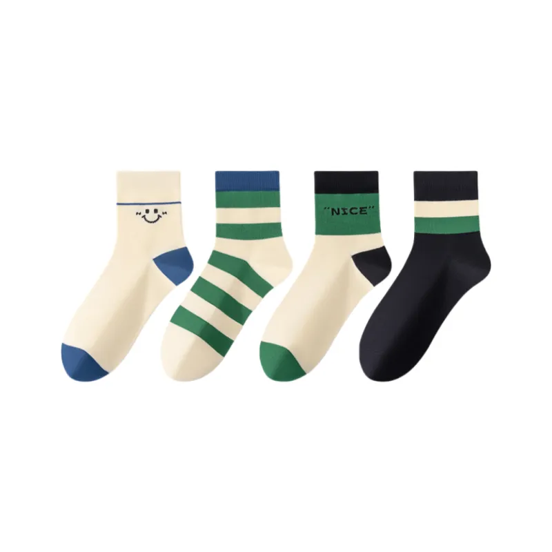 Cotton Gene Mid Calf Socks Men's 4 Pack-2