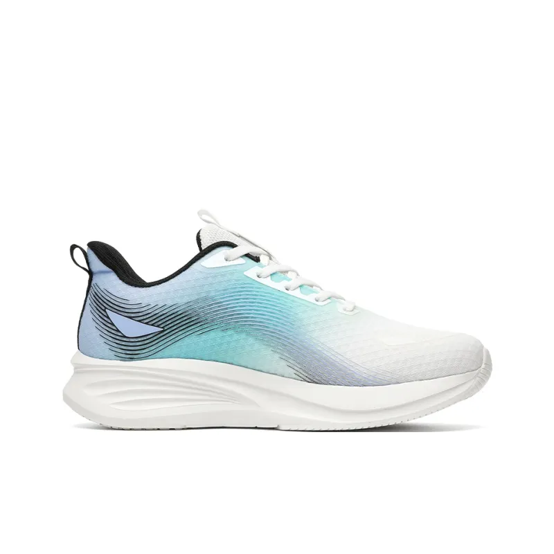 Warrior Breathable Lightweight Low Top Casual Training Long Distance Running Shoes Men's White Lake Blue Light Blue-1