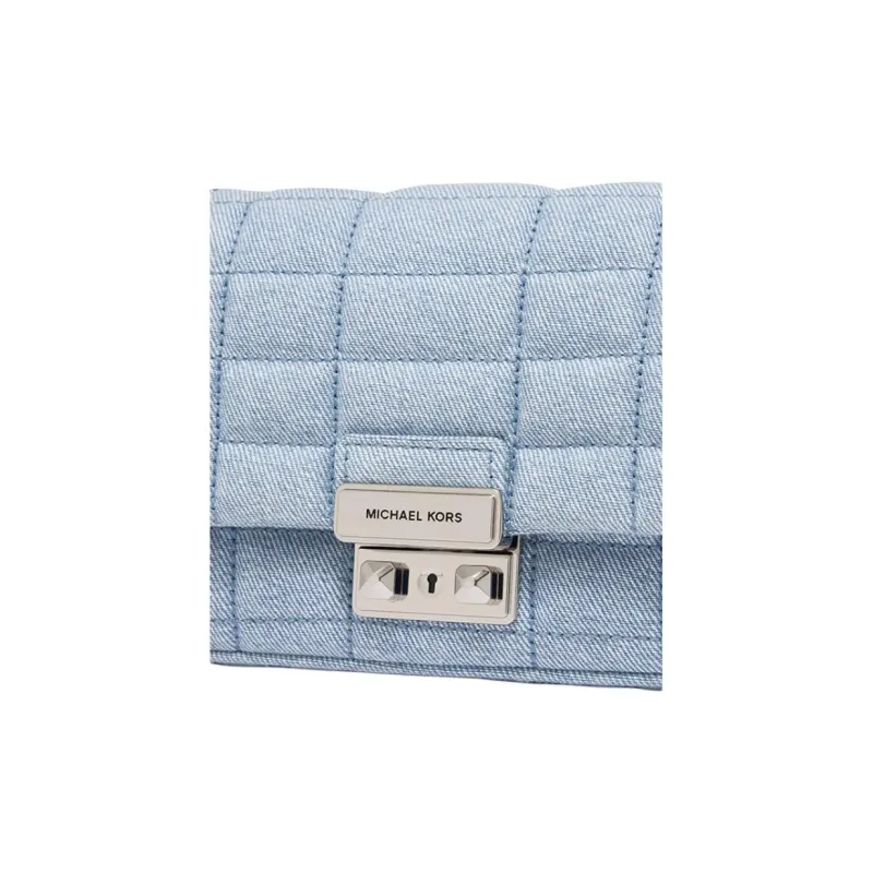 MICHAEL KORS Tribeca Fabric Shoulder Bag Small Size Women's Light Denim Blue-4