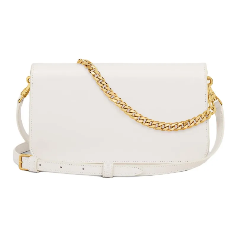 CELINE Calfskin Shoulder Bag, Crossbody Bag, Handbag Women's White-2