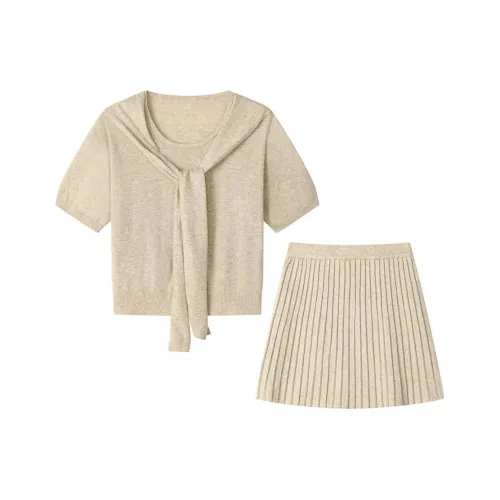 Udon House Skirt Set Women's Apricot