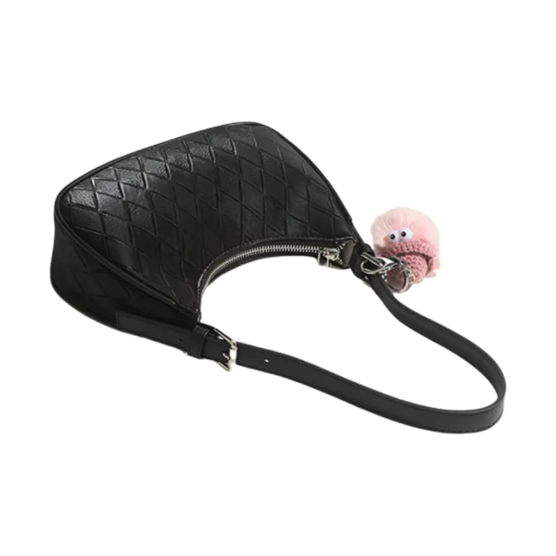 NOMK PU Shoulder Bag Women's Pink/Black/Ecru-8