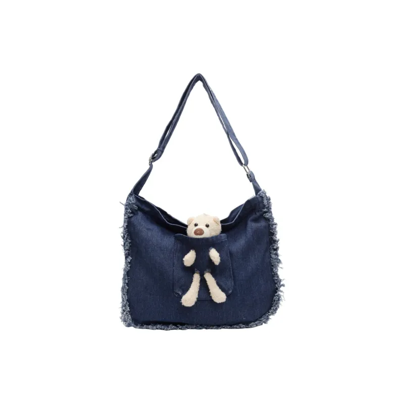 SUN EARTH &U Denim Shoulder Bag Women's Multicolor-3