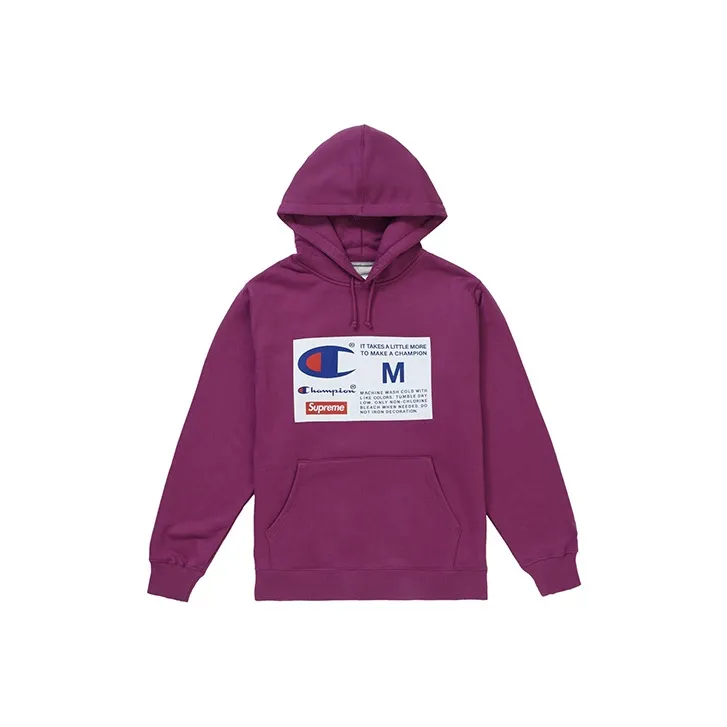 Supreme Champion Label Hooded Sweatshirt-0