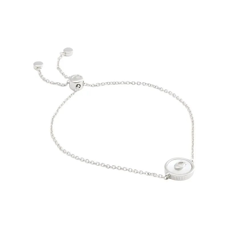 COACH Brass Plated, Mother Of Pearl, Mother Of Pearl, Cubic Zircon Bracelets Women's Silver-1
