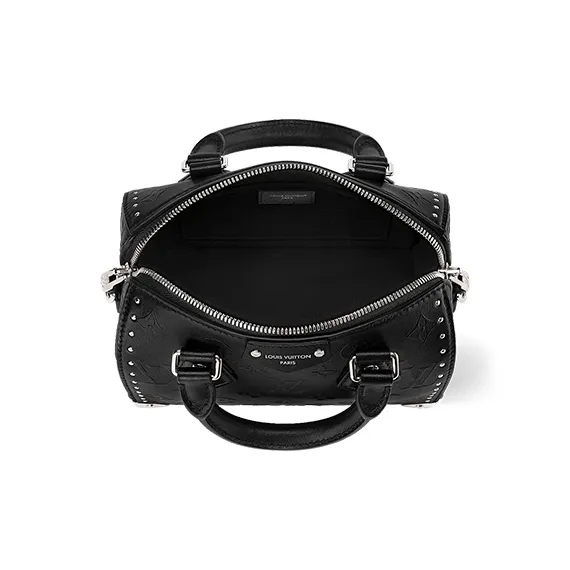LOUIS VUITTON Speedy Cow Leather One Shoulder Handbags Women's Black-3