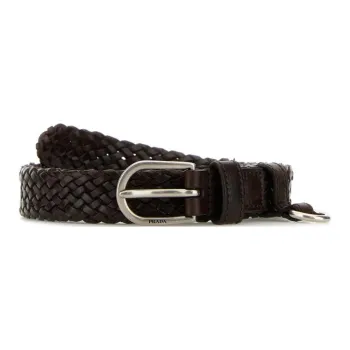PRADA Calfskin Leather Belts Women's Brown 