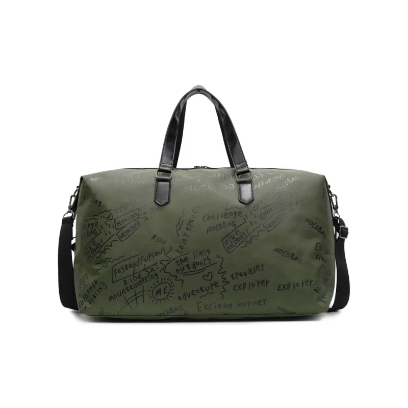 GOBLIN SHARKS 1759 Fabric Backpack Portable Crossbody Gym Bag Large Size Unisex Black/Green/Gray-7