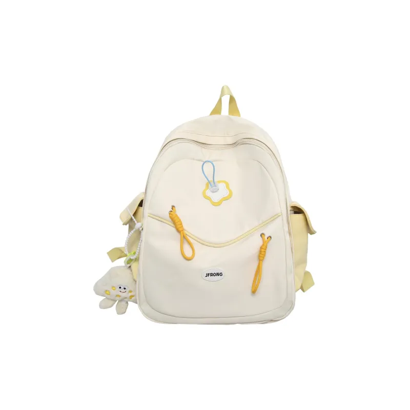 URBAN FOREST Nylon Backpack Unisex White/Black/Light Yellow/Sky Blue/Pink-0