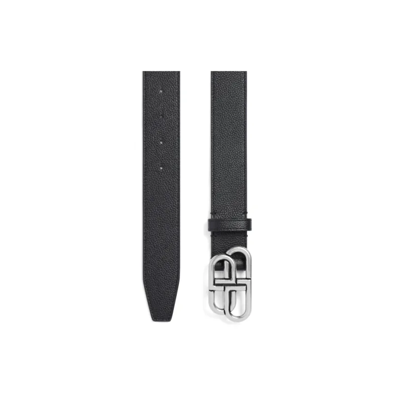 Balenciaga Cow Leather Belts Men's Black 3.5CM-1