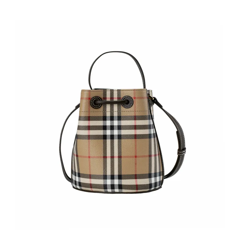 Burberry Polyurethane Bucket Bags Shoulder Bag Crossbody Bag Handbag Mini Women's Beige-2