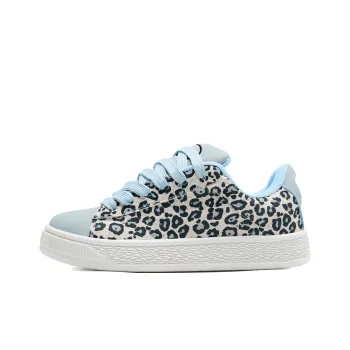 Yalu Low Top Skateboard Shoes Unisex Leopard Print Blue