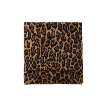 ZARA Mulberry Silk Scarves Women's Leopard Print