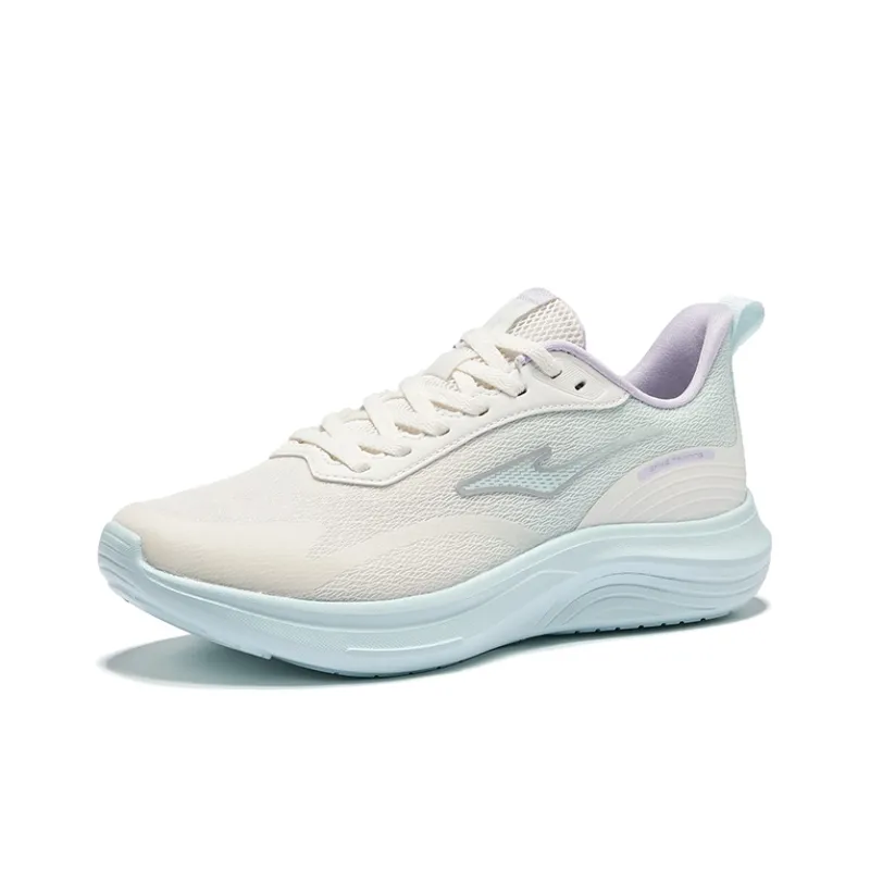 Erke Yunyi Cushioning Breathable Rebound Low Top Casual Running Shoes Women's White Well Sky Blue-2