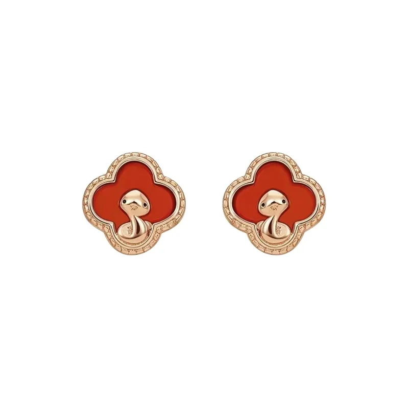 Old Fu Gold Agate 925 Sterling Silver, Jade Stud Earring Women's-0