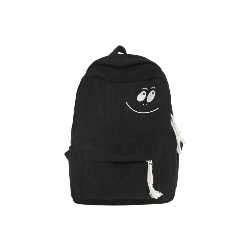 BUBM Corduroy Backpack Regular Unisex Black/White/Brown/Green-6