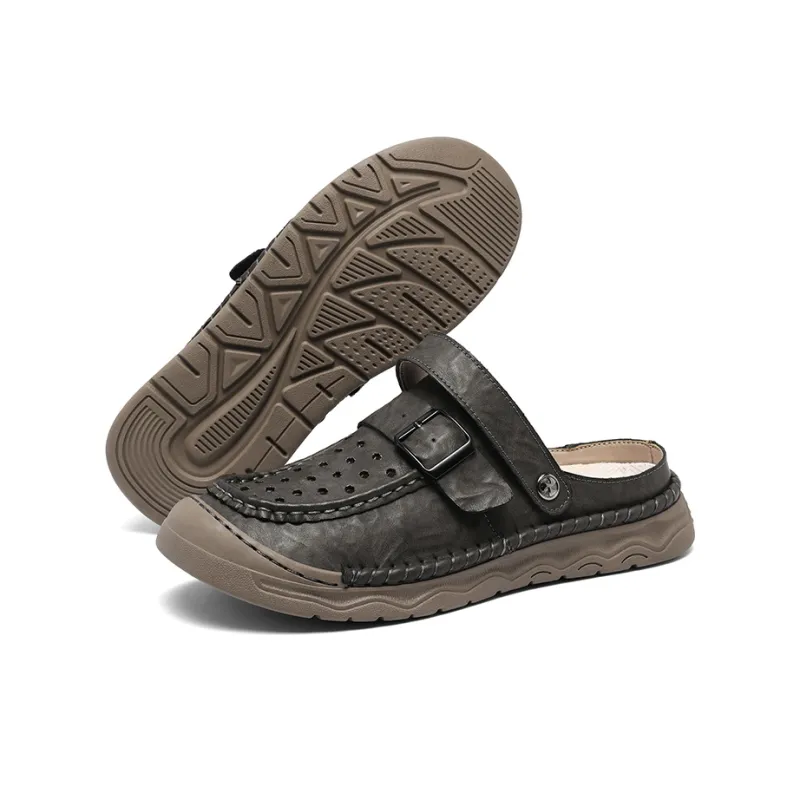 Xvxv Beach Sandals Men Black/Khaki/Red Brown/Gray-21