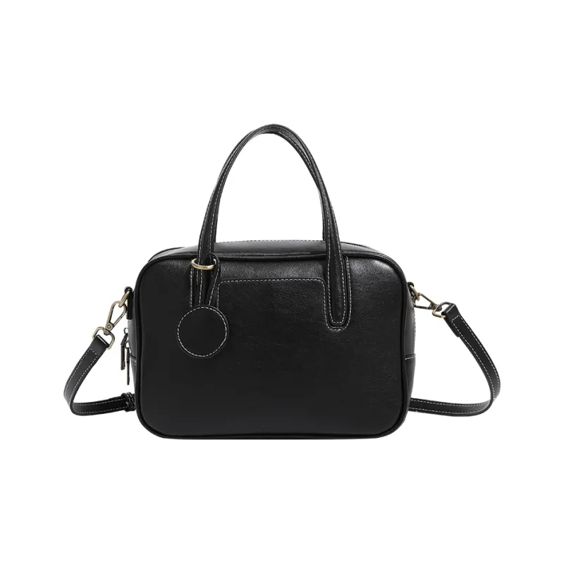 H YXIANG Microfiber Synthetic Leather Bowling Bag, Handbag Women's Dark Coffee/Black-10