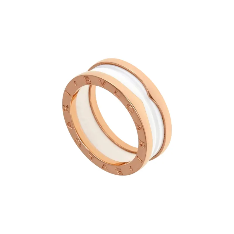 BVLGARI 18K Rose Gold, Ceramic Rings Women's-1