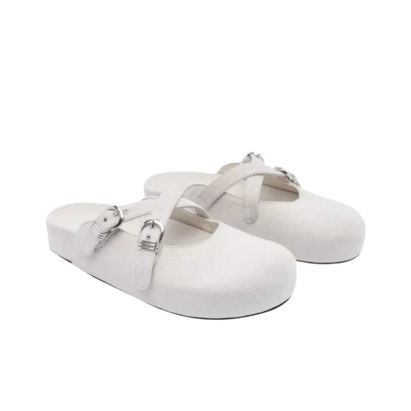Vic Matie Slip Resistant Closed Toe Slippers Women's White-2