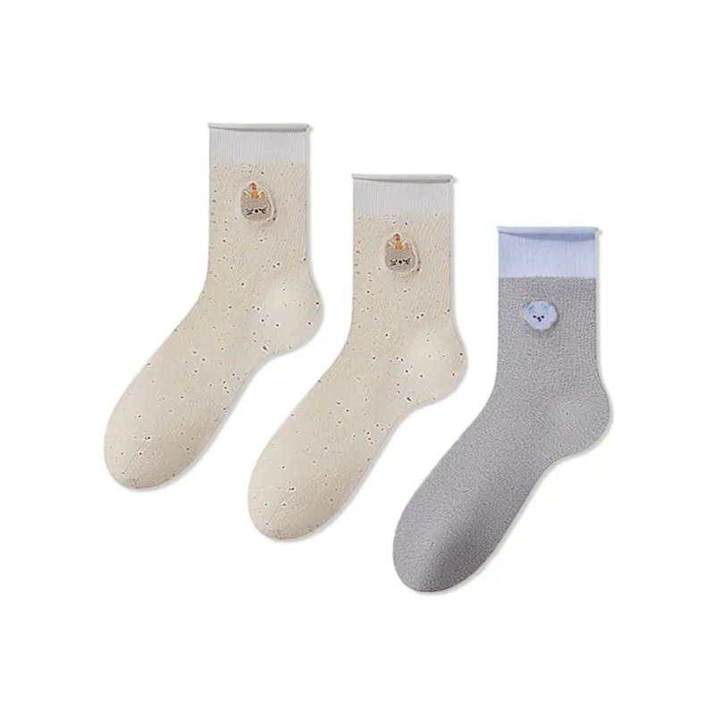 JIAZINI Mid Calf Socks Women's 3 Pack-20