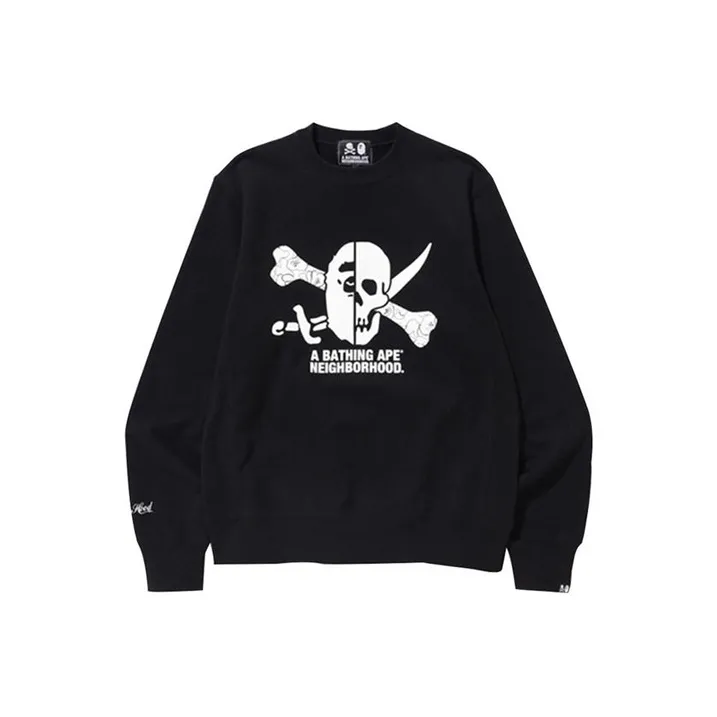 A BATHING APE X Neighborhood Ape & Skull Crewneck-0