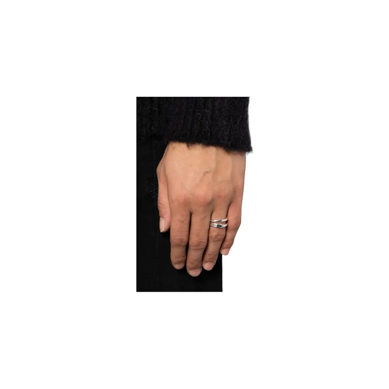 Werkstatt Munchen Double Band Silver Ring-4