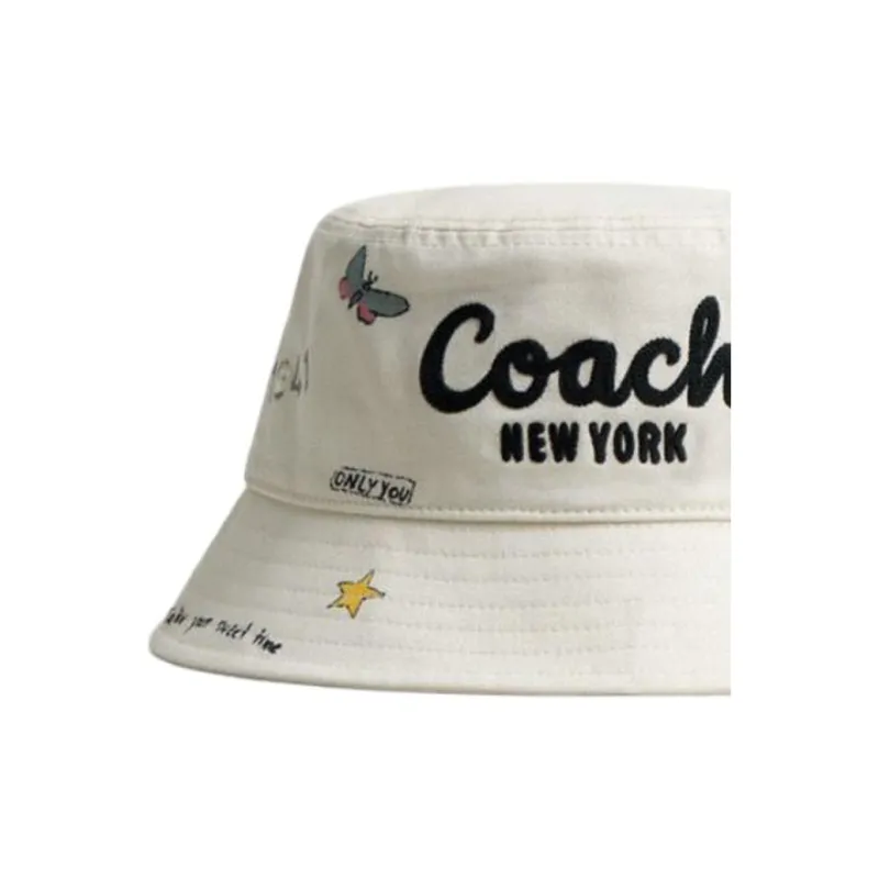 COACH 100% Cotton Bucket Hats Women's White-2