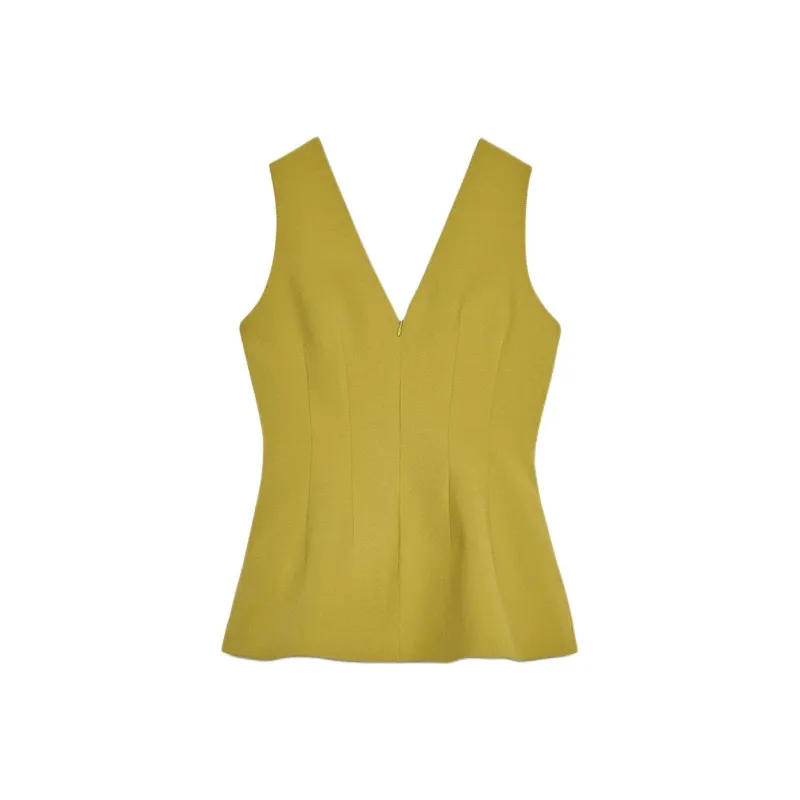 ZARA ZW Series Tank Tops Women's Olive Green-1
